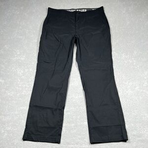 Eddie Bauer Pants Mens SZ 34 Black Cargo Pocket Hiking Outdoor Straight Stretch